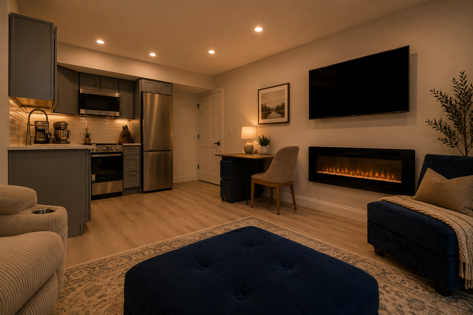 Private guest residence living area