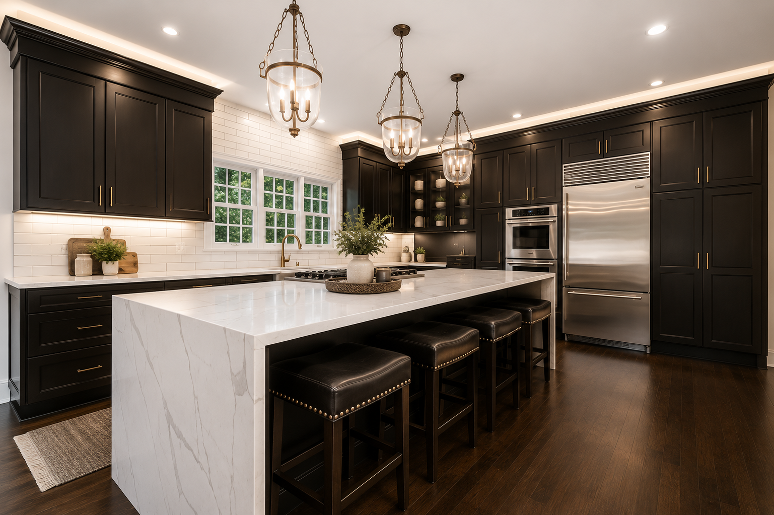 Luxury kitchen with oversized island