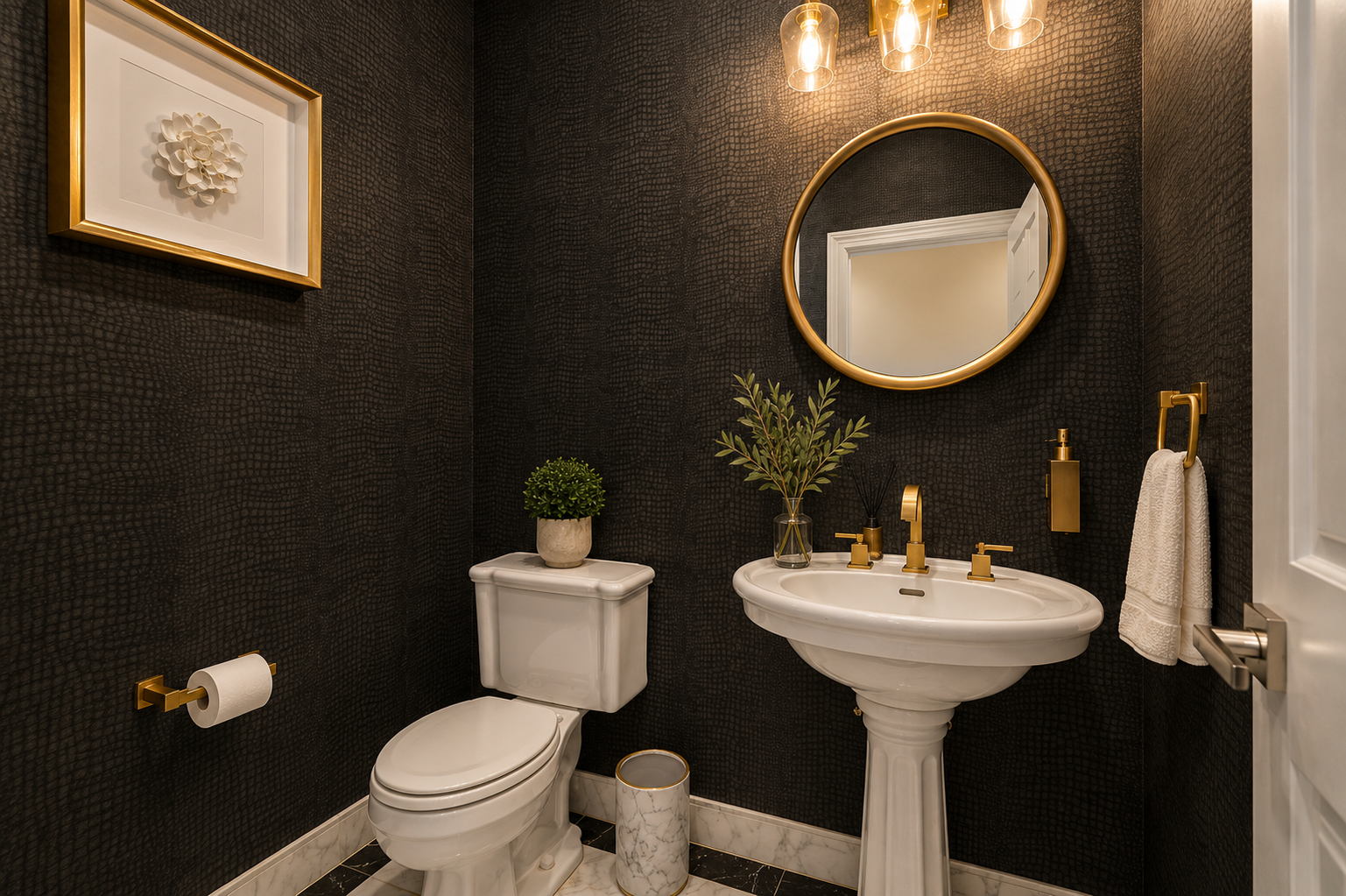Designer powder room